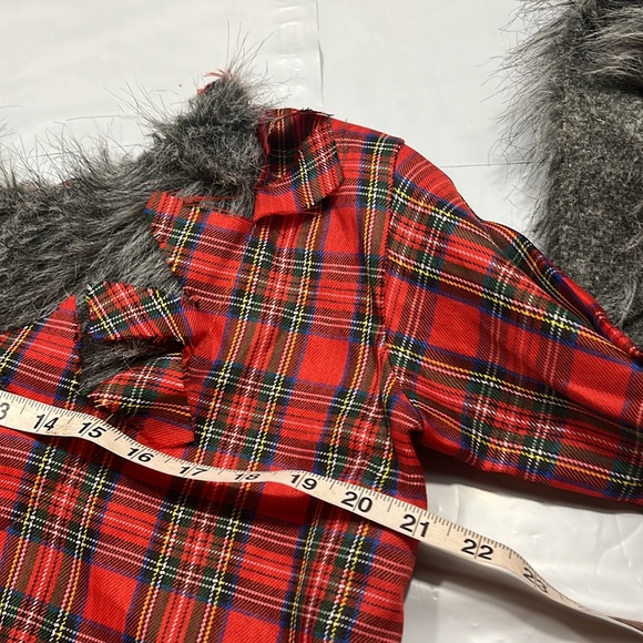 WOLF MAN MASK COSTUME boys size 8-10 plaid shirt Little red riding hood Grandma - Picture 10 of 13
